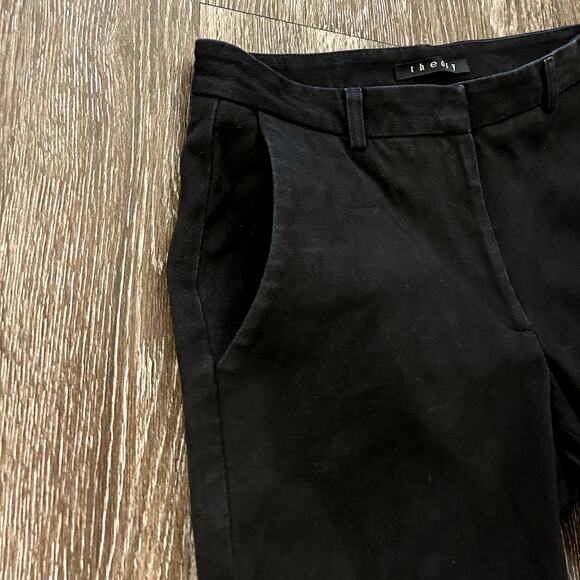 VTG GUC Theory Cropped Black Trousers Size 6 Slim Ankle Pant Cotton Lycra Blend - Picture 9 of 11